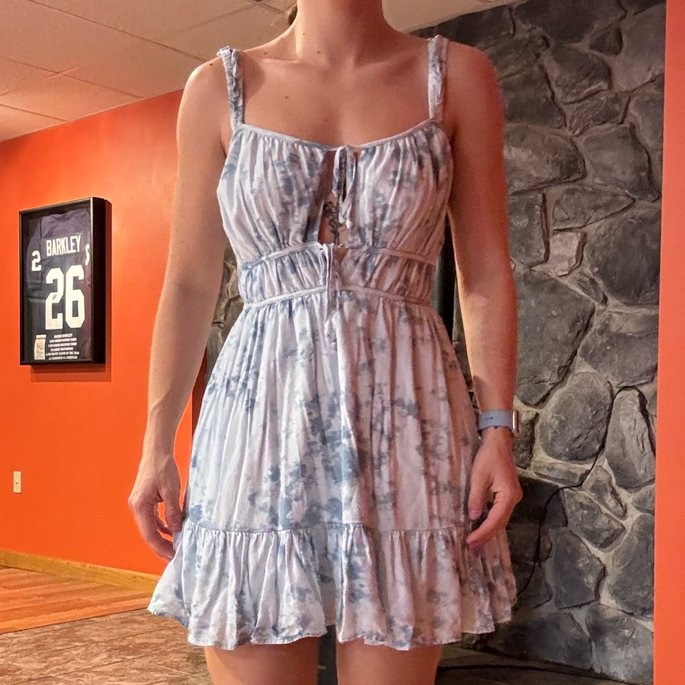 American Eagle Outfitters Blue and White Mini Dress